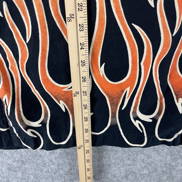 Harley Davidson Mechanic Shirt Mens Large Black Screaming Eagle Flames Button Up - Picture 9 of 14